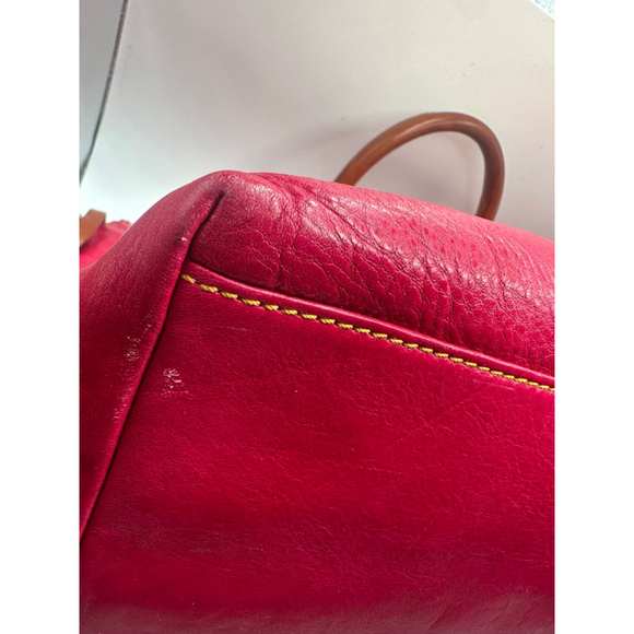 Dooney & Bourke Pink & Brown VTG 
Florentine Leather Satchel Handbag - Picture 5 of 16